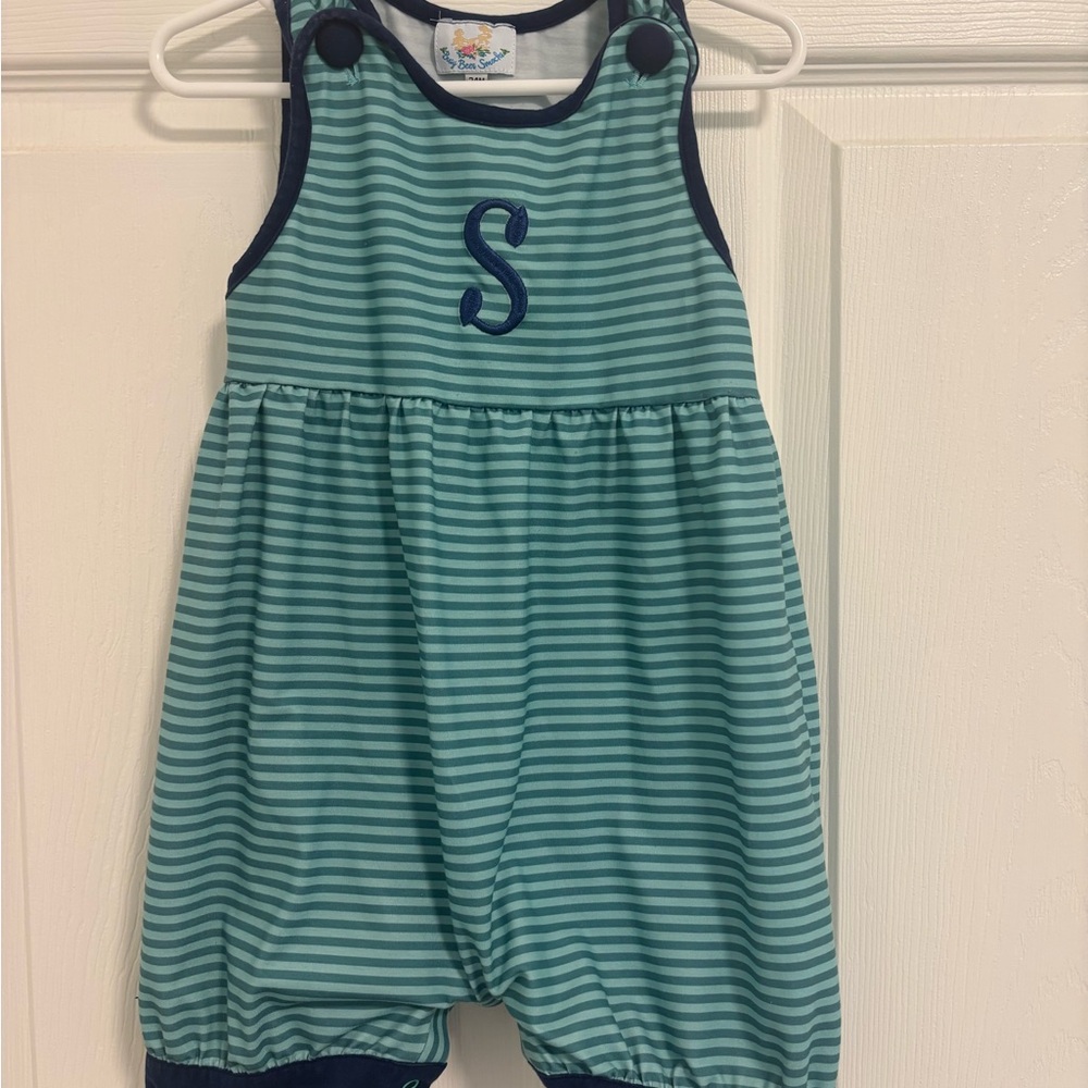 Busy Bees Smocks Romper with "s" monogram